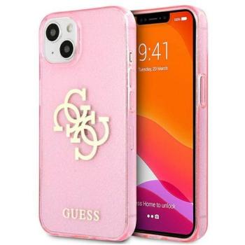 Guess GUHCP13MPCUGL4GPI iPhone 13 6.1&quot; rózsaszín keménytok Glitter 4G nagy logó kép
