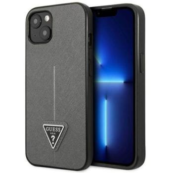 Guess GUHCP13MPSATLG iPhone 13 6.1&quot; ezüst keménytok SaffianoTriangle Logó kép