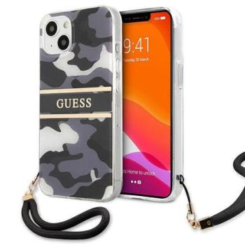 Guess GUHCP13SKCABBK iPhone 13 mini 5,4&quot; fekete Camo Strap Collection keménytok kép