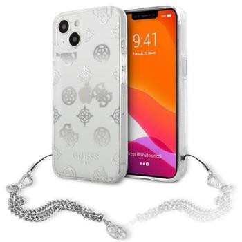Guess GUHCP13SKSPESI iPhone 13 mini 5,4&quot; ezüst Peony Chain Collection keménytok kép
