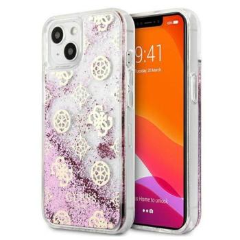 Guess GUHCP13SLGPEPI iPhone 13 mini 5,4&quot; rózsaszín Peony folyékony csillogó kristályos keménytok kép
