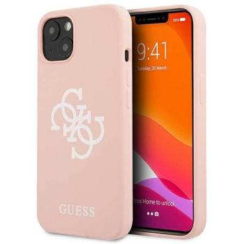 Guess GUHCP13SLS4GWPI iPhone 13 mini 5,4&quot; rózsaszín szilikon 4G logó keménytok kép