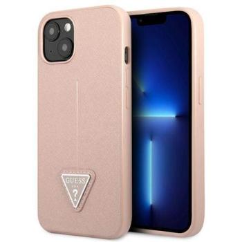 Guess GUHCP13SPSATLP iPhone 13 mini 5,4&quot; rózsaszín Saffiano háromszög logós keménytok kép