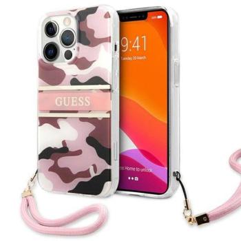 Guess GUHCP13XKCABPI iPhone 13 Pro Max 6,7&quot; rózsaszín Camo Strap Collection keménytok kép