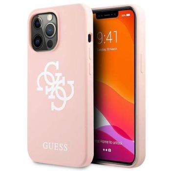 Guess GUHCP13XLS4GWPI iPhone 13 Pro Max 6,7&quot; rózsaszín szilikon keménytok 4G Logo kép