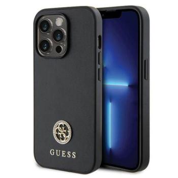 Guess GUHCP13XPS4DGPK iPhone 13 Pro Max 6.7&quot; fekete keménytok Strass fém logó kép
