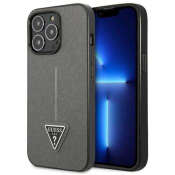 Guess GUHCP13XPSATLG iPhone 13 Pro Max 6,7&quot; ezüst Saffiano háromszög logós keménytok kép