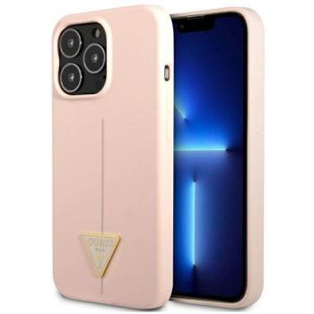 Guess GUHCP13XSLTGP iPhone 13 Pro Max 6,7&quot; rózsaszín szilikon keménytok háromszög logós kép