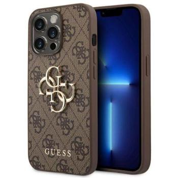 Guess GUHCP14L4GMGBR iPhone 14 Pro 6,1&quot; barna 4G nagy fém logós keménytok kép