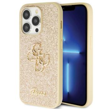 Guess GUHCP14LHG4SGD iPhone 14 Pro 6.1&quot; arany keménytok Glitter Script Big 4G kép
