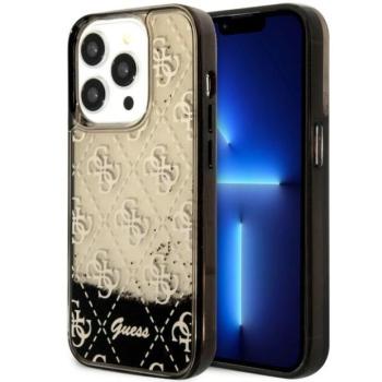 Guess GUHCP14LLC4PSGK iPhone 14 Pro 6.1&quot; fekete/barna keménytok folyékony Glitter 4G Transculent kép