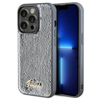 Guess GUHCP14LPSFDGSS iPhone 14 Pro 6.1&quot; ezüst keménytok Sequin Script Metal kép
