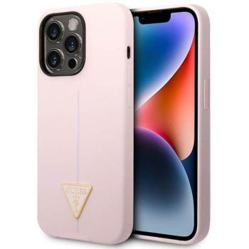 Guess GUHCP14LSLTGU iPhone 14 Pro 6,1&quot; lila szilikon keménytok háromszög logóval kép