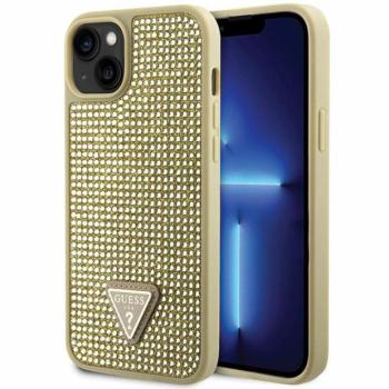 Guess GUHCP14MHDGTPD iPhone 14 Plus / 15 Plus 6.7&quot; arany keménytok strasszos háromszög kép