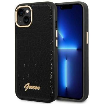 Guess GUHCP14MHGCRHK iPhone 14 Plus / 15 Plus 6.7&quot; fekete keménytok Croco Collection kép