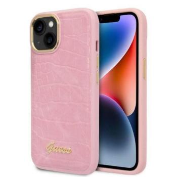 Guess GUHCP14MHGCRHP iPhone 14 Plus / 15 Plus 6.7&quot; rózsaszín keménytok Croco Collection kép