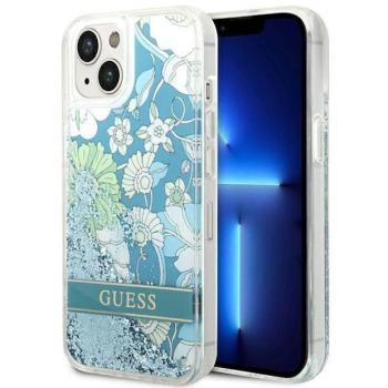 Guess GUHCP14MLFLSN iPhone 14 Plus / 15 Plus 6.7&quot; zöld keménytok Flower Liquid Glitter kép