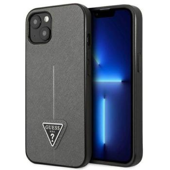 Guess GUHCP14MPSATLG iPhone 14 Plus / 15 Plus 6.7&quot; ezüst keménytok SaffianoTriangle Logó kép