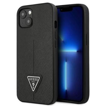 Guess GUHCP14MPSATLK iPhone 14 Plus 6.7&quot; fekete keménytok SaffianoTriangle Logó kép