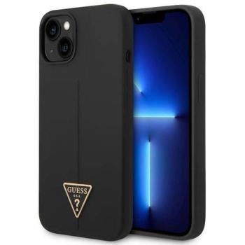 Guess GUHCP14MSLTGK iPhone 14 Plus 6.7&quot; fekete keménytok szilikon háromszög kép
