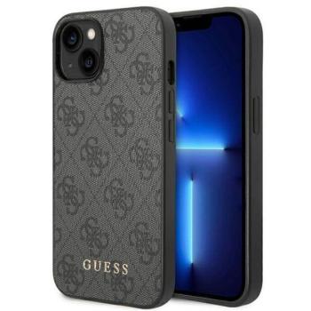 Guess GUHCP14SG4GFGR iPhone 14 6.1&quot; szürke keménytok 4G fém arany logó kép