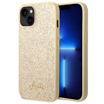 Guess GUHCP14SHGGSHD iPhone 14 6.1&quot; arany keménytok Glitter Script kép