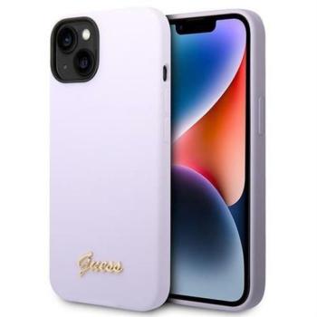 Guess GUHCP14SSLSMU Silicone Vintage Gold Logo tok iPhone 13 / 14 / 15 - lila kép