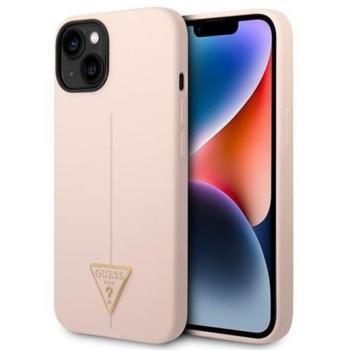 Guess GUHCP14SSLTGP Silicone Triangle tok iPhone 13 / 14 / 15 - rózsaszín kép