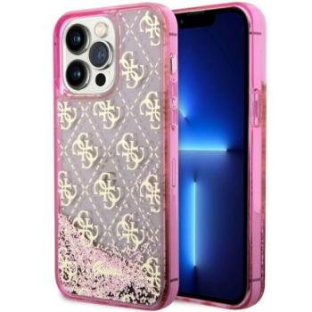 Guess GUHCP14XLC4PSGP iPhone 14 Pro Max 6.7&quot; rózsaszín keménytok folyékony Glitter 4G Transculent kép
