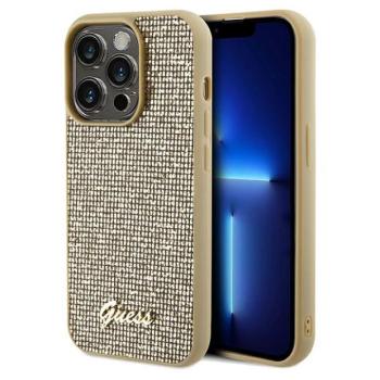 Guess GUHCP14XPMSDGSD iPhone 14 Pro Max 6.7&quot; arany keménytok Disco Metal Script kép