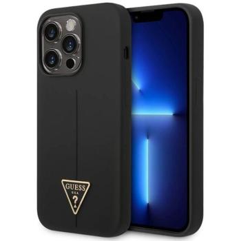 Guess GUHCP14XSLTGK iPhone 14 Pro Max 6,7&quot; fekete szilikon keménytok háromszög logóval kép