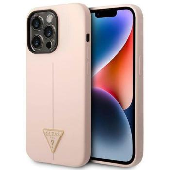 Guess GUHCP14XSLTGP iPhone 14 Pro Max 6,7&quot; rózsaszín szilikon keménytok háromszög logóval kép