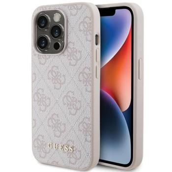 Guess GUHCP15LG4GFPI iPhone 15 Pro 6.1&quot; rózsaszín keménytok 4G fém arany logóval kép