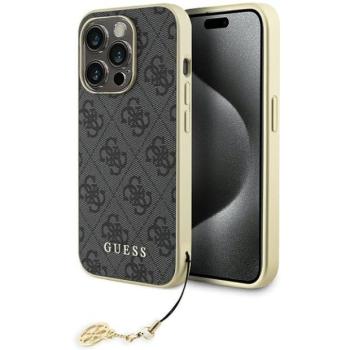 Guess GUHCP15LGF4GGR iPhone 15 Pro 6.1&quot; szürke keménytok 4G Charms kollekció kép