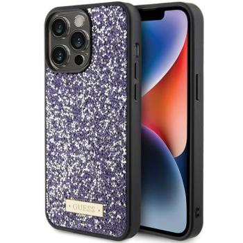 Guess GUHCP15LPFGSBSP iPhone 15 Pro 6.1&quot; rózsaszín/világos rózsaszín keménytok strasszos fém logóval kép