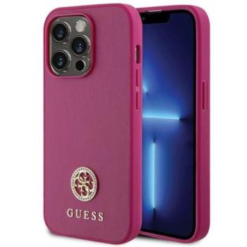 Guess GUHCP15LPS4DGPP Strass Metal Logo tok iPhone 15 Pro - rózsaszín kép