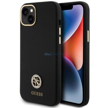 Guess GUHCP15M4DGPK iPhone 15 Plus 6.7&quot; fekete keménytok szilikon logó Strass 4G kép