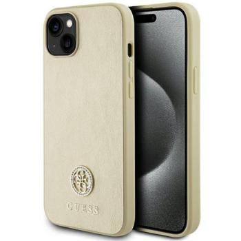 Guess GUHCP15MPS4DGPD iPhone 15 Plus 6.7&quot; arany keménytok strasszos fém logóval kép