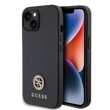 Guess GUHCP15MPS4DGPK iPhone 15 Plus 6.7&quot; fekete keménytok strasszos fém logóval kép