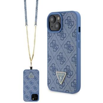 Guess GUHCP15SP4TDSCPB iPhone 15 6.1&quot; kék keménytok Crossbody 4G fém logo kép