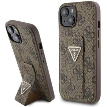 Guess GUHCP15SPGS4TDW iPhone 15 6.1&quot; barna keménytok Grip Stand 4G Triangle Strass kép