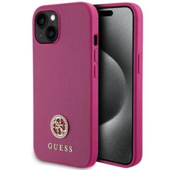 Guess GUHCP15SPS4DGPP Strass Metal Logo tok iPhone 13 / 14 / 15 - rózsaszín kép
