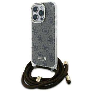 Guess GUHCP16LHC4SEW Crossbody Cord 4G Print keménytok iPhone 16 Pro - barna kép