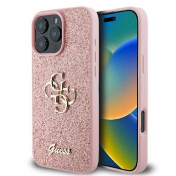 Guess GUHCP16LHG4SGP Fixed Glitter Big 4G keménytok iPhone 16 Pro - rózsaszín kép