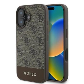 Guess GUHCP16MG4GLBR 4G Bottom Stripe keménytok iPhone 16 Plus - barna kép
