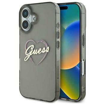 Guess GUHCP16MHCHGSPK IML Heart keménytok iPhone 16 Plus - fekete kép