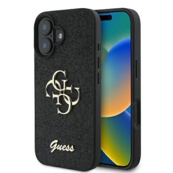 Guess GUHCP16MHG4SGK Fixed Glitter Big 4G keménytok iPhone 16 Plus - fekete kép