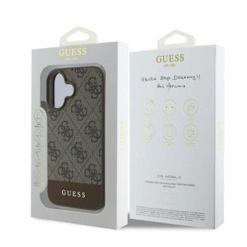 Guess GUHCP16SG4GLBR 4G Bottom Stripe tok iPhone 16 - barna kép