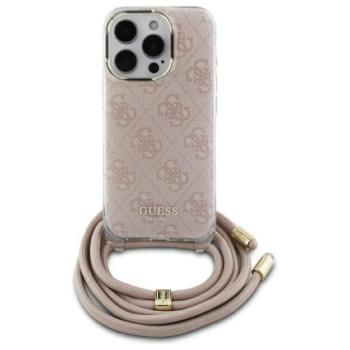Guess GUHCP16SHC4SEP Crossbody Cord 4G Print keménytok iPhone 16 - rózsaszín kép