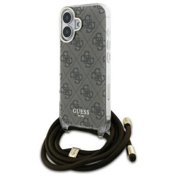 Guess GUHCP16SHC4SEW Crossbody Cord 4G Print keménytok iPhone 16 - barna kép